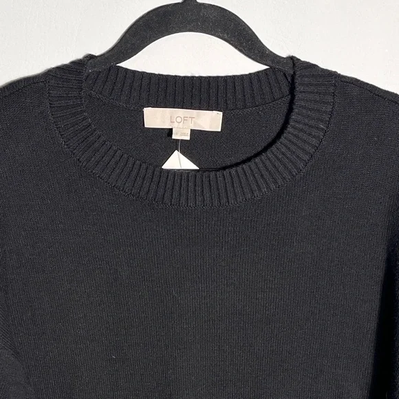 LOFT Classic Black Crew Neck Tunic Sweater Small NWT - Picture 3 of 10